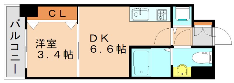 北九州市小倉北区馬借のマンションの間取り