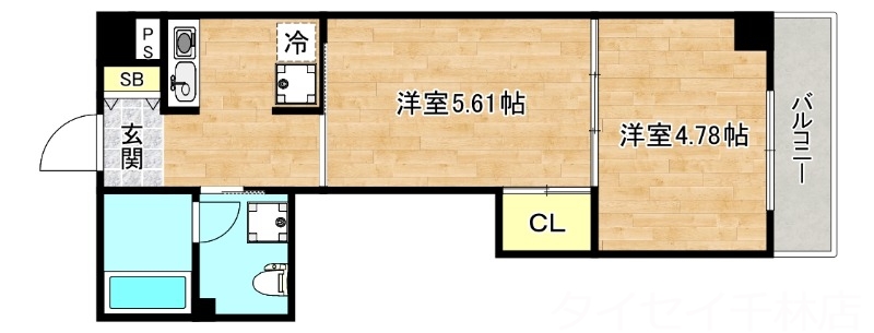 守口市金下町のマンションの間取り