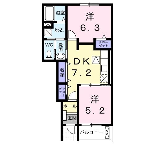 可児郡御嵩町中のアパートの間取り