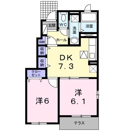 高砂市北浜町北脇のアパートの間取り