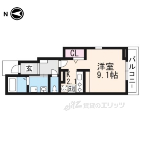 大津市追分町のアパートの間取り