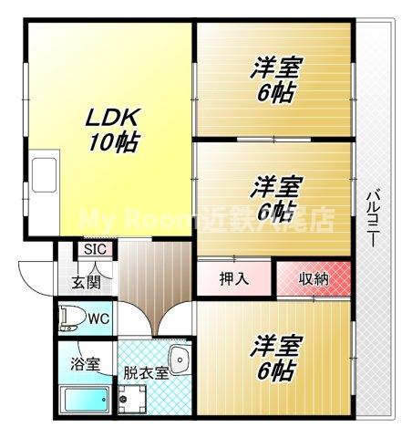 八尾樋口マンションの間取り