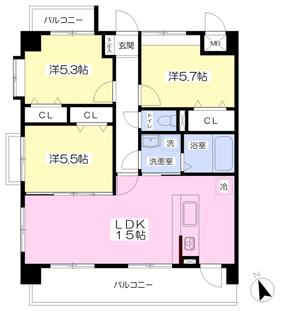 サンパーク荘島の間取り