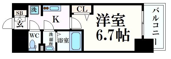 プレサンスOSAKA DOMECITYビーツの間取り