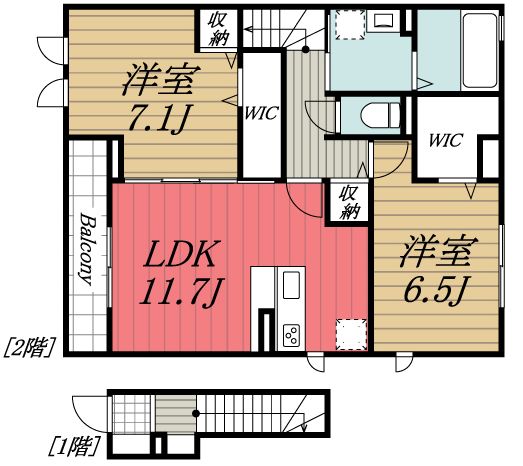 四街道市栗山のマンションの間取り