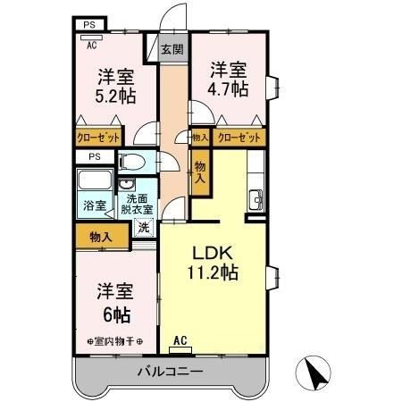 カミヤエステートの間取り