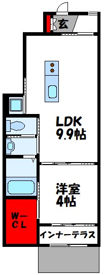 糟屋郡新宮町下府のアパートの間取り