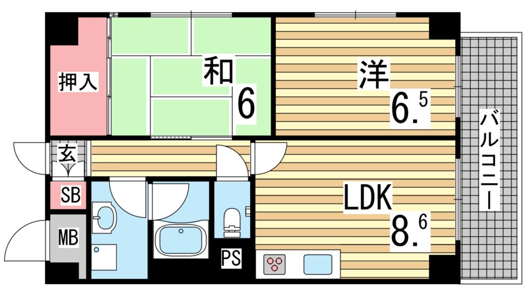 神戸市兵庫区小河通のマンションの間取り