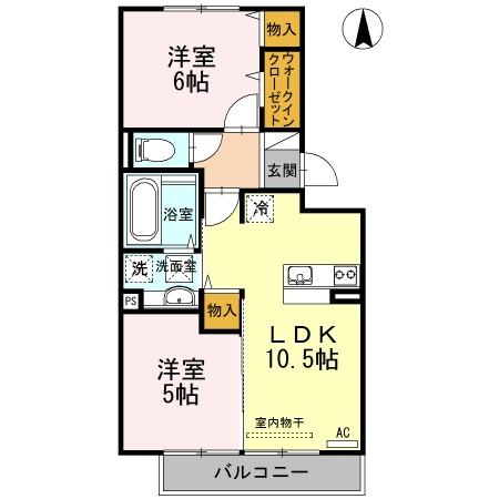 山口市小郡給領町のアパートの間取り