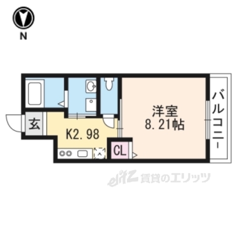 京都市中京区壬生梛ノ宮町のマンションの間取り