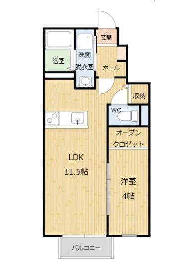 仙台市泉区上谷刈のアパートの間取り