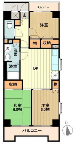 立川市曙町のマンションの間取り