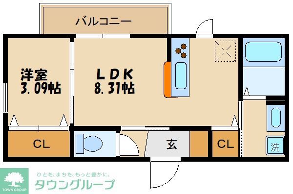 多摩市関戸のアパートの間取り