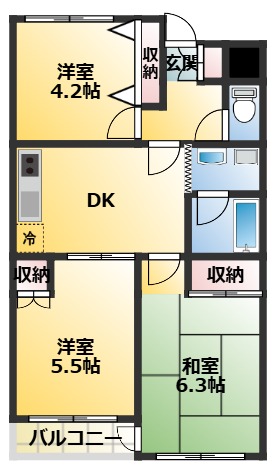 足立区西新井のマンションの間取り