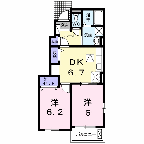 フィオーレ・タチバナBの間取り