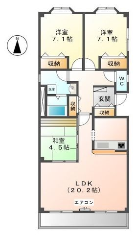 一宮市木曽川町門間のマンションの間取り