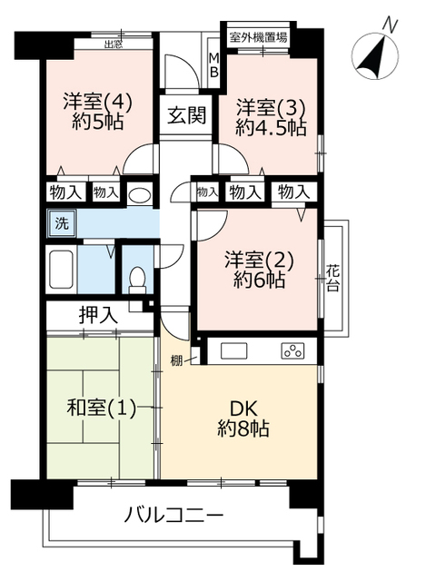 ＵＲサンラフレ百合ヶ丘の間取り