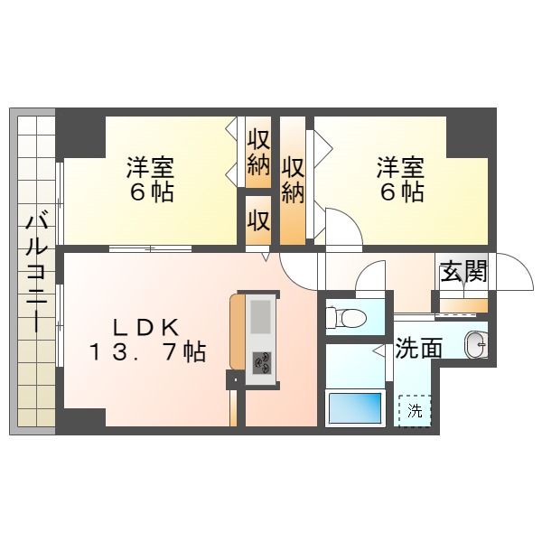 カルムオーブ　サンクの間取り