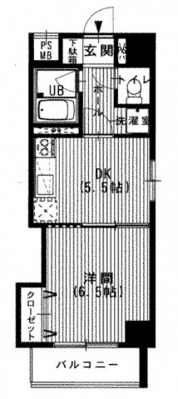 広島市西区東観音町のマンションの間取り