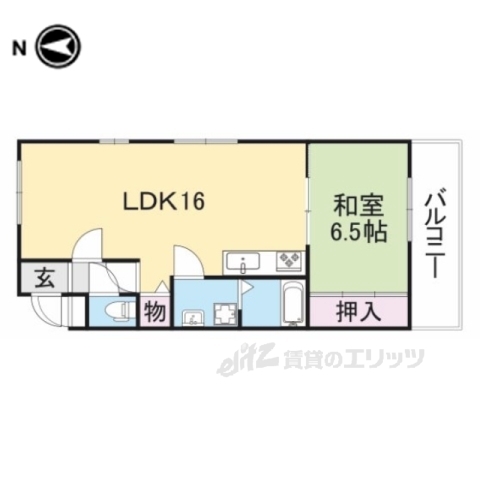 京田辺市田辺深田のマンションの間取り