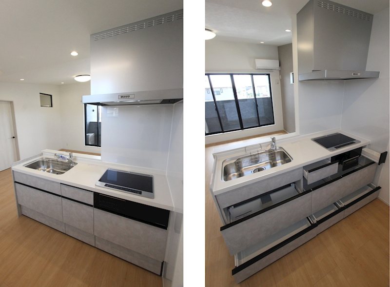 その他　人造大理石キッチン（IHコンロ/グリル搭載）引出しタイプの使