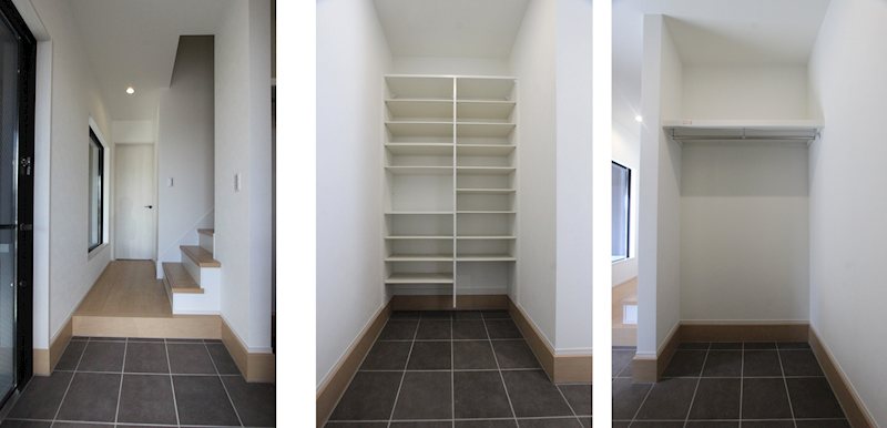 玄関　玄関脇には便利なシューズクローゼット★玄関ドアもオシャレなド