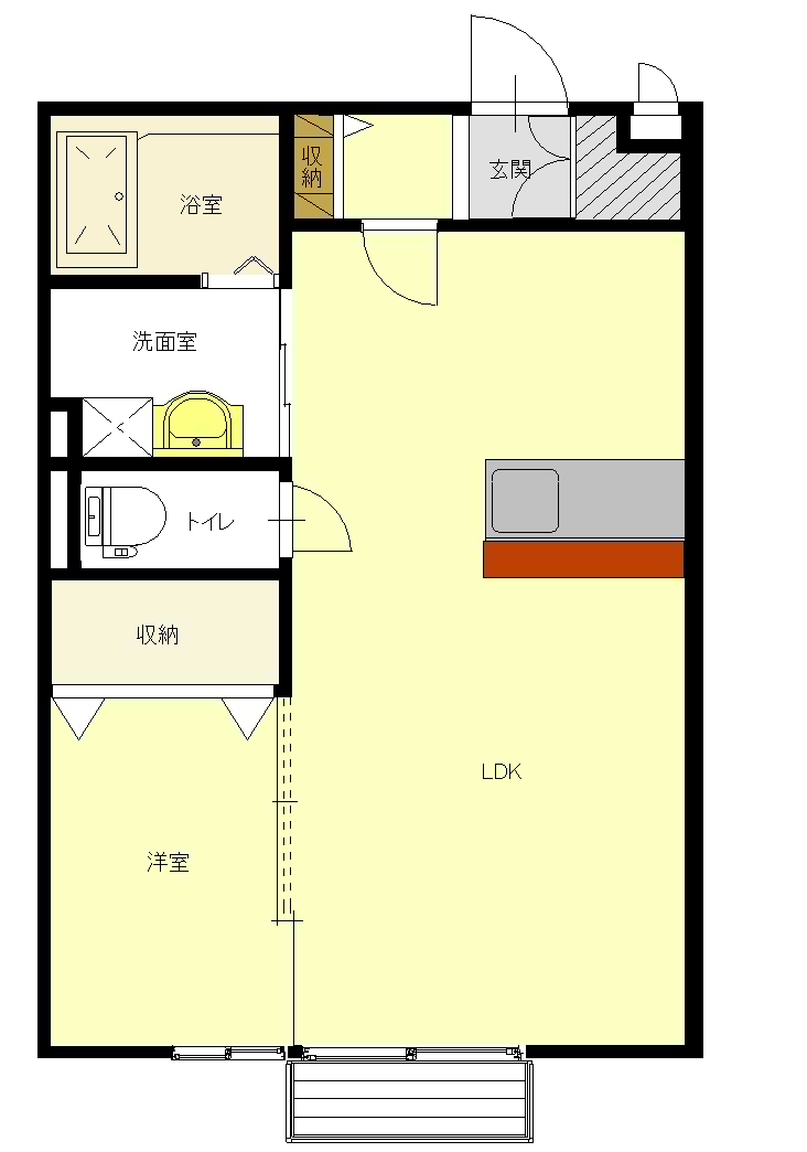 東茨城郡大洗町磯道のアパートの間取り