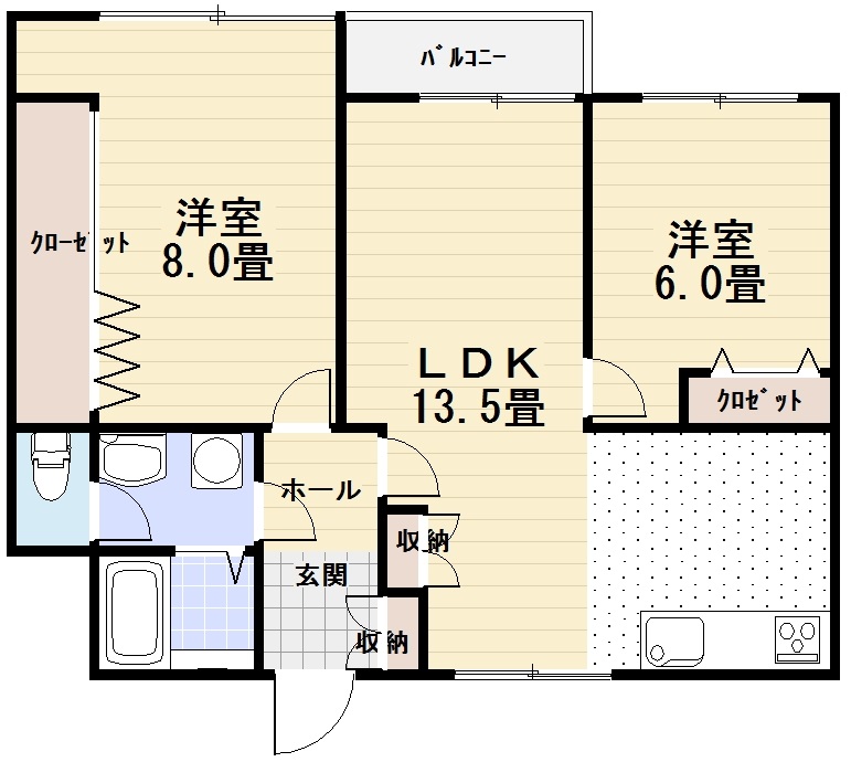 福井市日光のマンションの間取り