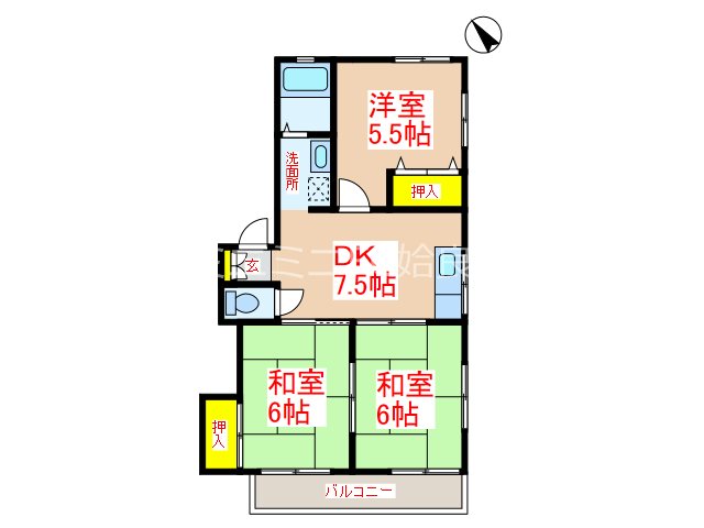 姶良市永池町のアパートの間取り