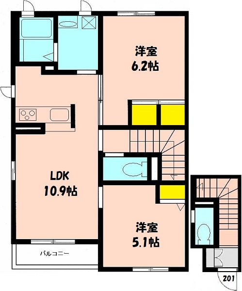 ヴィラージュ東立石の間取り