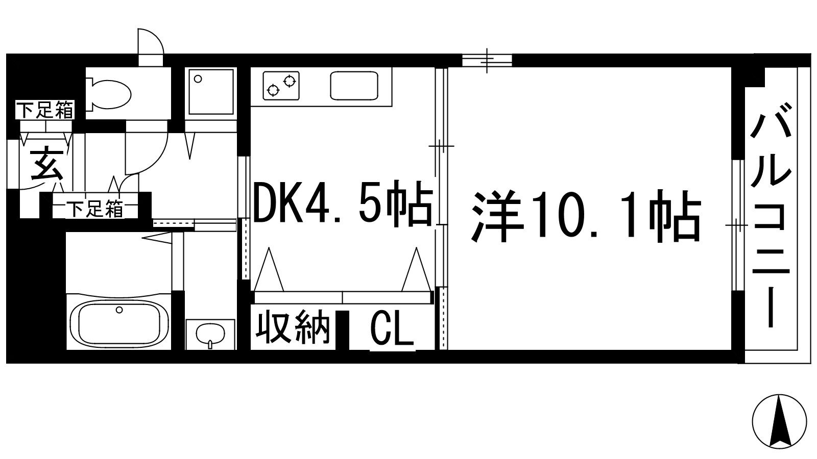 池田市姫室町のマンションの間取り