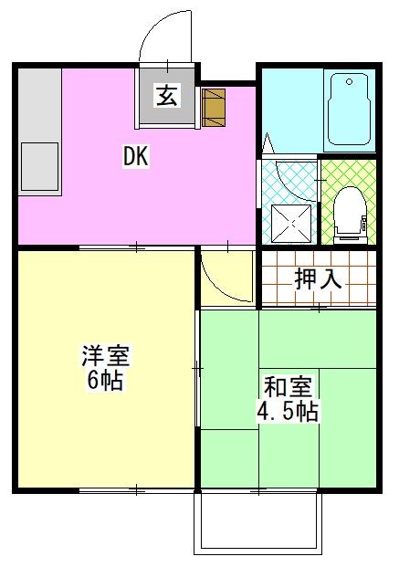 秦野市渋沢上のアパートの間取り