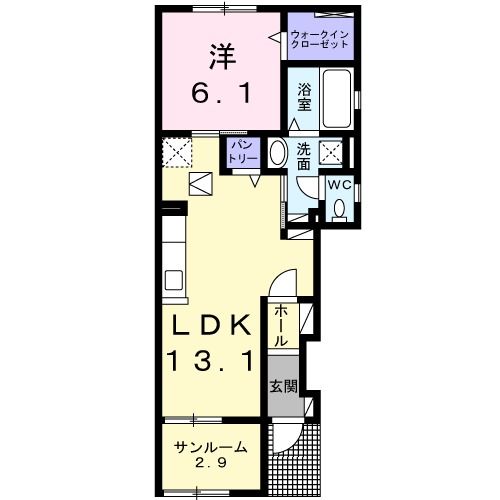 水戸市愛宕町のアパートの間取り