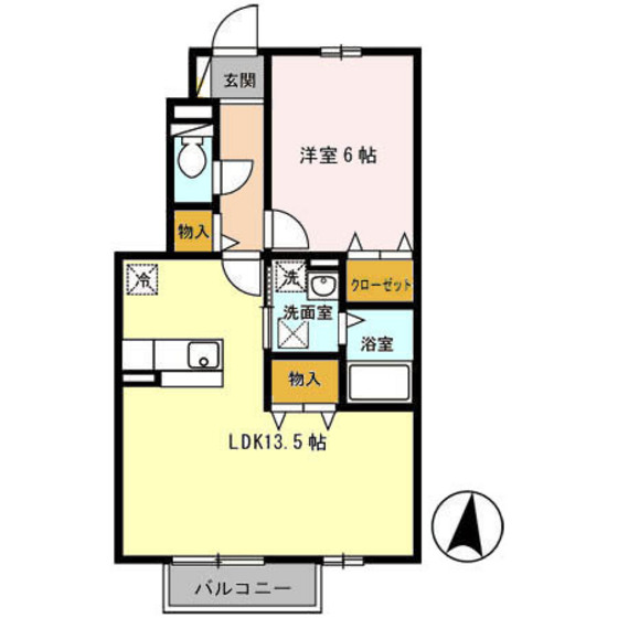 郡山市大槻町のアパートの間取り