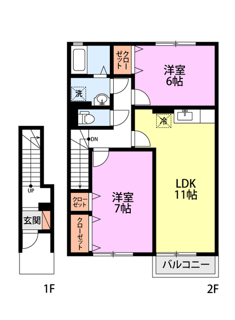 ロイヤルガーデン南城　Ｇ棟の間取り