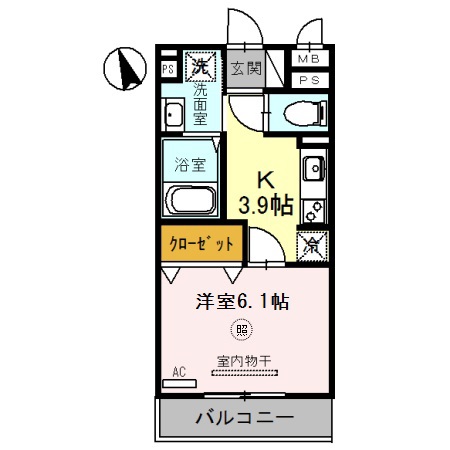 【三木市平田のアパートの間取り】