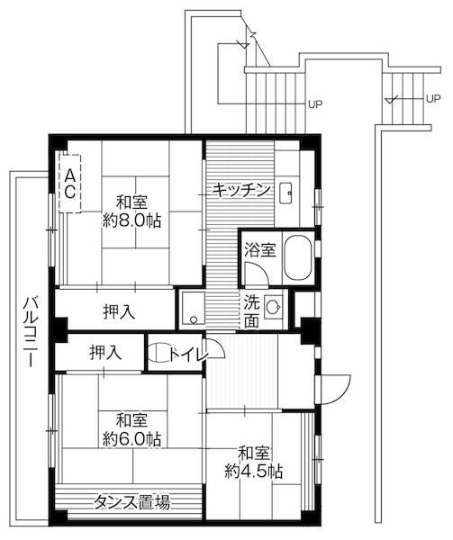 ビレッジハウス大谷4号棟の間取り