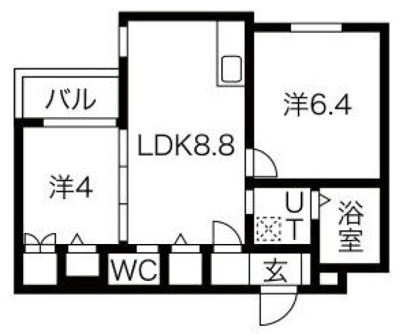 大阪市東住吉区照ケ丘矢田のアパートの間取り