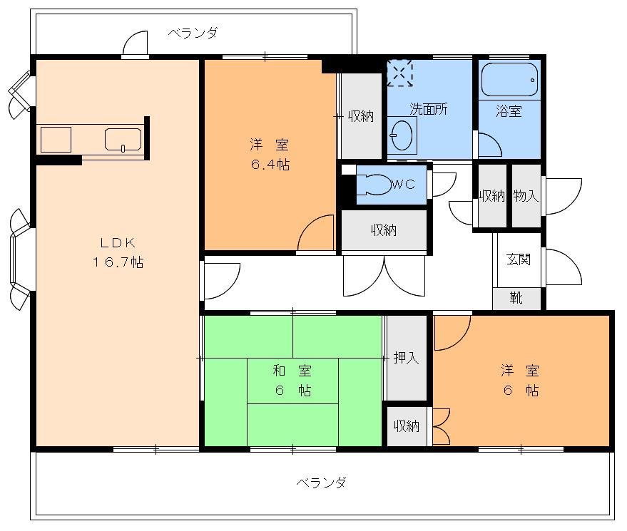 クオレ　フェリーチェ清水の間取り