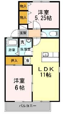 静岡市清水区渋川のアパートの間取り