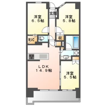 名古屋市東区相生町のマンションの間取り