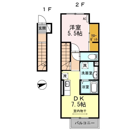 【Ｄ－ｒｏｏｍ　Ｋｕｋｉの間取り】