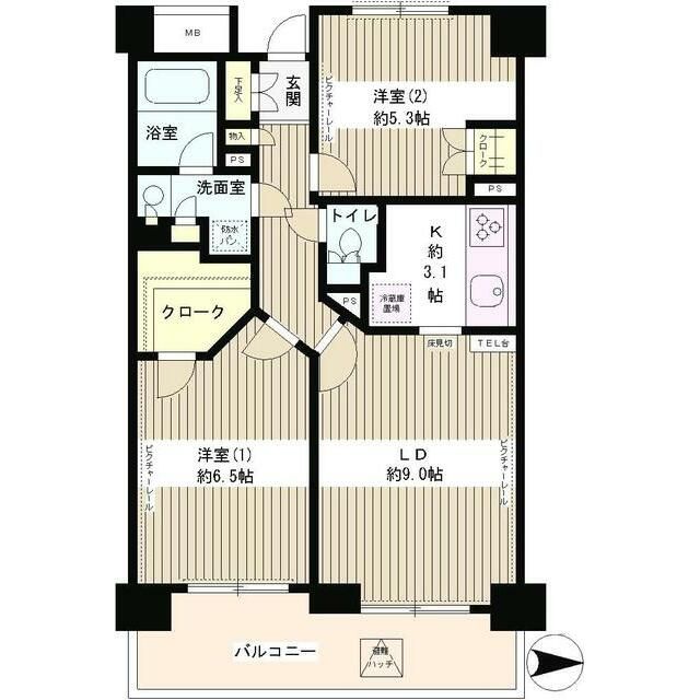 杉並区阿佐谷北のマンションの間取り