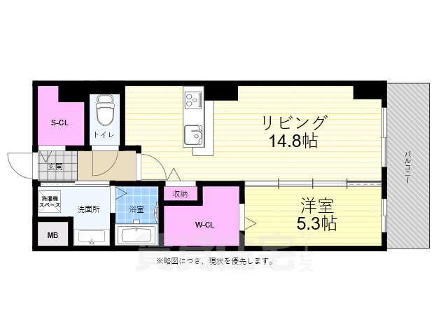 【広島市中区橋本町のマンションの間取り】