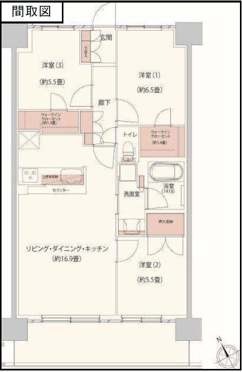 クレストフォルム柏サウスウイングの間取り