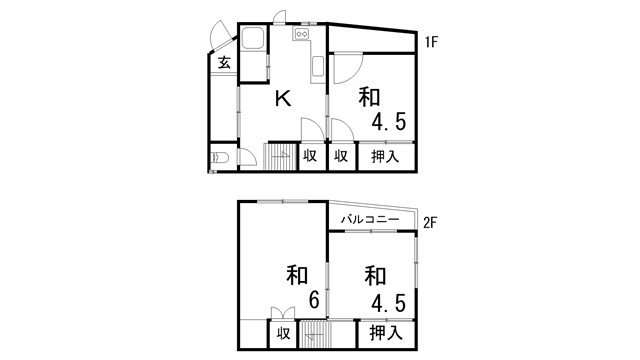 熊野町5丁目連棟戸建の間取り