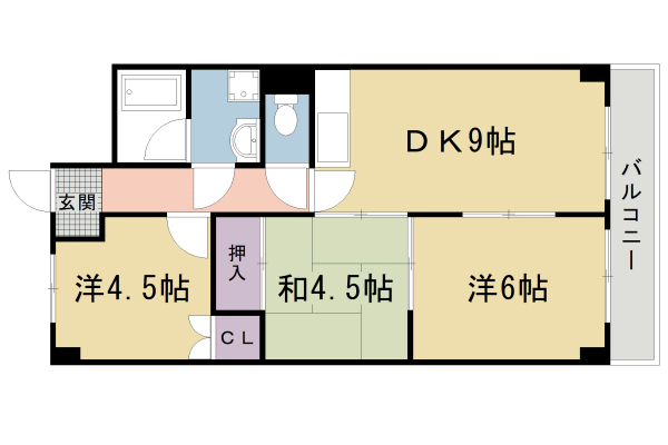 京都市右京区西院春栄町のマンションの間取り