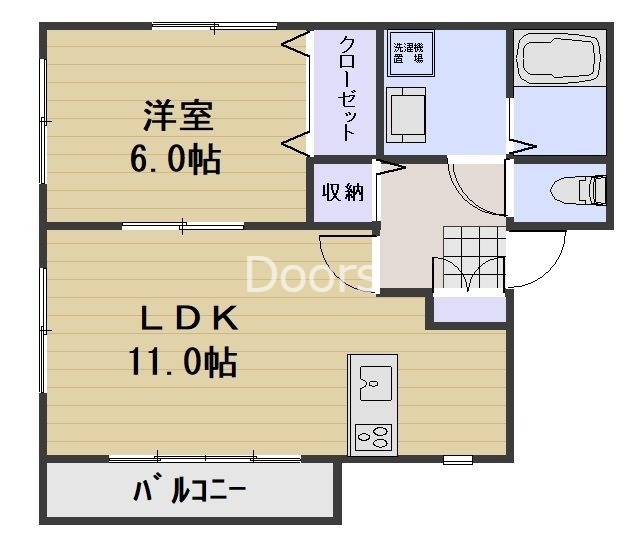 岡山市北区下伊福本町のマンションの間取り