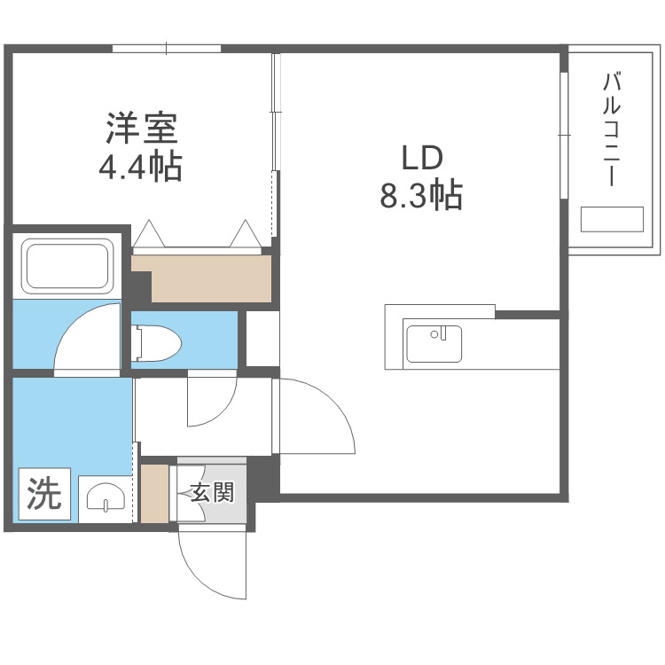 札幌市白石区東札幌六条のマンションの間取り