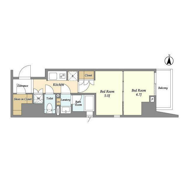 新宿区愛住町のマンションの間取り